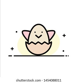 Easter, Egg, Spring  Business Flat Line Filled Icon Vector Banner Template