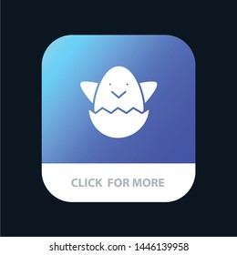 Easter, Egg, Spring Mobile App Button. Android and IOS Glyph Version