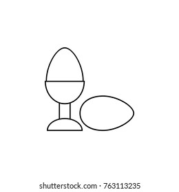 Easter egg in stand icon on white background