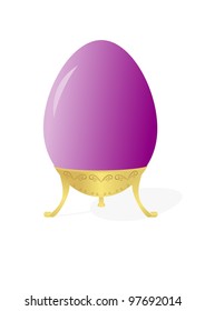 Easter Egg with stand isolated on a white background