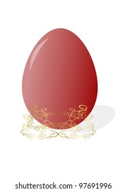 Easter Egg with stand ornaments isolated on a white background