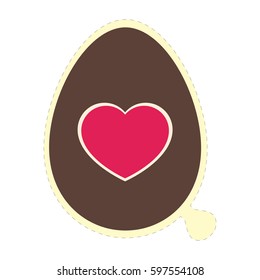 Easter egg sticker icon in trendy flat style.