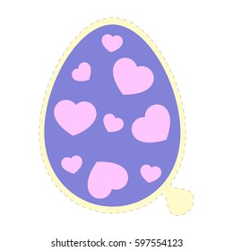 Easter egg sticker icon in trendy flat style.
