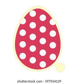Easter egg sticker icon in trendy flat style.