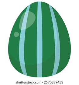 Easter egg with striped pattern, Holiday attribute for design of postcards, poster or banner vector illustration