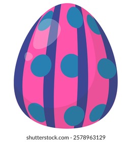 Easter egg with stripes and circles for holiday design vector illustration