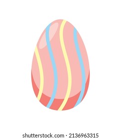 easter egg with stripes icon isolated
