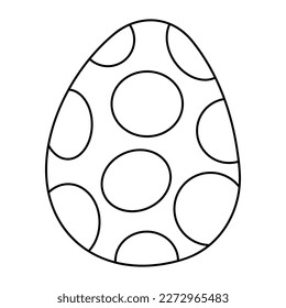 Huevo de Pascua al estilo de un doodle en un óvalo. Ilustración vectorial en blanco y negro.