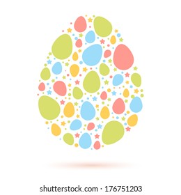 Easter egg stylized cute greeting or invitation card