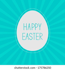 Easter egg.  Sunburst background . Card.  Vector illustration.