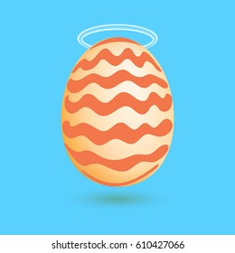 Easter egg in a swimsuit with a nimbus.