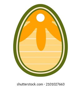 Easter egg tag with hole. Laster label for shops. Copyspace