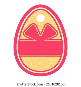 Easter egg tag with hole. Laster label for shops. Copyspace