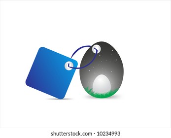 easter egg tag vector illustration