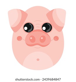 Easter egg template painted with animal motifs, i.e. painted in the form of a pink pig, for posters, banners or holiday cards