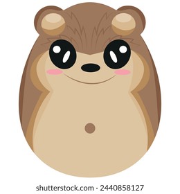 Easter egg template painted with animal motifs, i.e. painted in the form of a brown beaver, for posters, banners or holiday cards