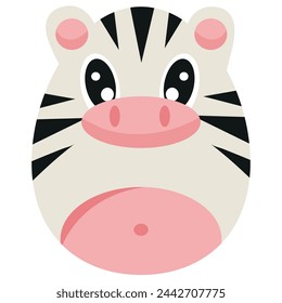 Plantilla de huevo de Pascua pintada con motivos animales, es decir, pintada en forma de cebra, para carteles, pancartas o tarjetas de vacaciones	