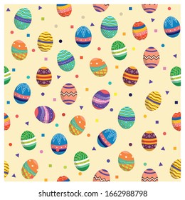 Easter egg texture with smaller basic shapes. Decorative easter egg texture for social media post, greeting cards, or other publication 