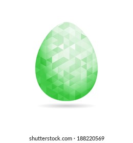 Easter egg with triangle pattern. Happy easter theme.