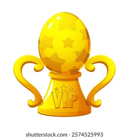 Easter Egg Trophy or Easter award cup, Golden egg in the form of a award cup. Isolated on white background