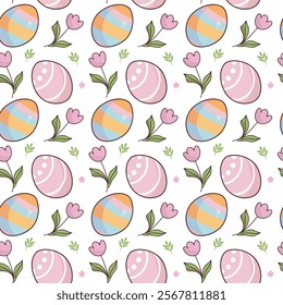 Easter Egg and Tulip Pattern Design
