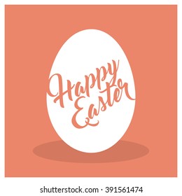 Easter egg with typography on orange background
