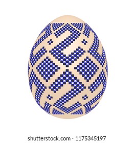 the easter egg with ukrainian ethnic 
pattern. pysanka ornament. isolated vector.
