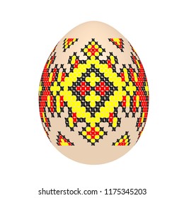 Osterei mit ukrainischer ethnischer Herkunft 
Muster. Pysanka-Ornament. einzelne Vektorgrafik.