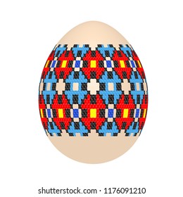 the easter egg with ukrainian ethnic 
pattern. pysanka ornament. isolated vector.