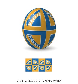 Easter egg with Ukrainian folk pattern ornaments. Vector illustration