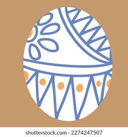 easter egg with unique beautiful decoration, good for graphic design resource on april month.