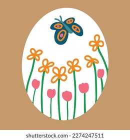 easter egg with unique beautiful decoration, good for graphic design resource on april month.