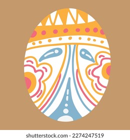 easter egg with unique beautiful decoration, good for graphic design resource on april month.