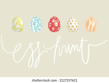 Easter egg with unique pattern, egg hunt poster 