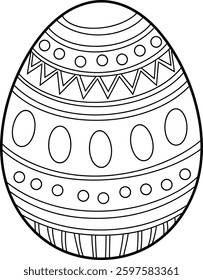 Easter egg vector and black outline