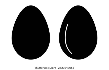 Easter Egg Vector. Chicken eggs vector icon set. Egg icon set on white background. 