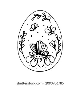 Easter egg. Vector clipart. Hand drawn