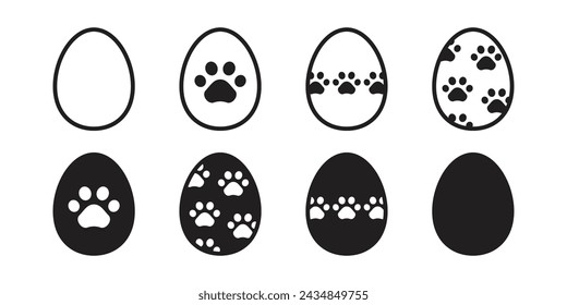 easter egg vector dog paw footprint icon logo doodle april chicken duck pet character cartoon symbol abstract polka dot striped japan checked scarf illustration design isolated