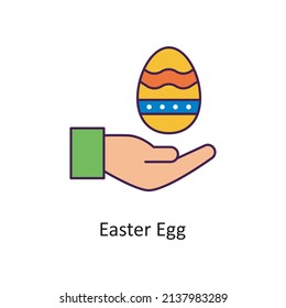 Easter Egg vector Filled Outline Icon Design illustration. Easter Symbol on White background EPS 10 File