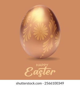 Easter egg. Vector gold Easter egg. Golden eggs. Gold egg. Golden eggs vector illustration. Spring gold egg. Happy Easter golden. Vector painted eggs. Realistic eggs. Easter golden decoration