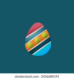 easter egg vector with gradient effect, simple editable easter egg clip art, easter egg icon 