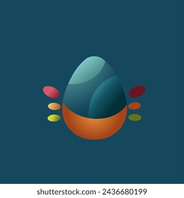 easter egg vector with gradient effect, simple editable easter egg clip art, easter egg icon 