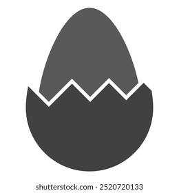 Easter egg vector icon. filled flat sign for mobile concept and web design. Egg with cracked egg shell simple solid icon. Symbol, logo illustration. Pixel perfect vector graphics. EPS 10.