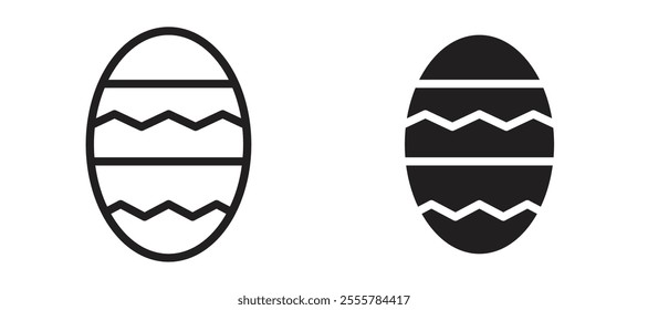 Easter egg vector icon set in black color.