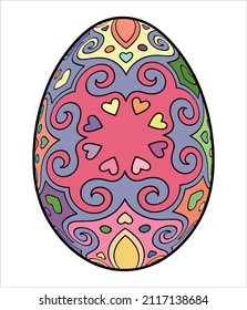 Colorido de la ilustración del vector de huevos de Pascua