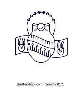 Easter egg vector illustration, doodle design. 