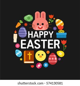 easter egg vector illustration flat design