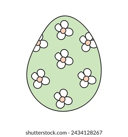 Easter Egg. Vector illustration. Isolated on white background