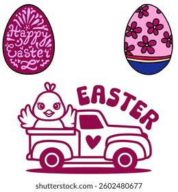easter egg vector illustration set