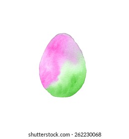 Easter egg. Vector illustration of watercolor egg with ombre effect. Easter decorative element. Real watercolor painting.